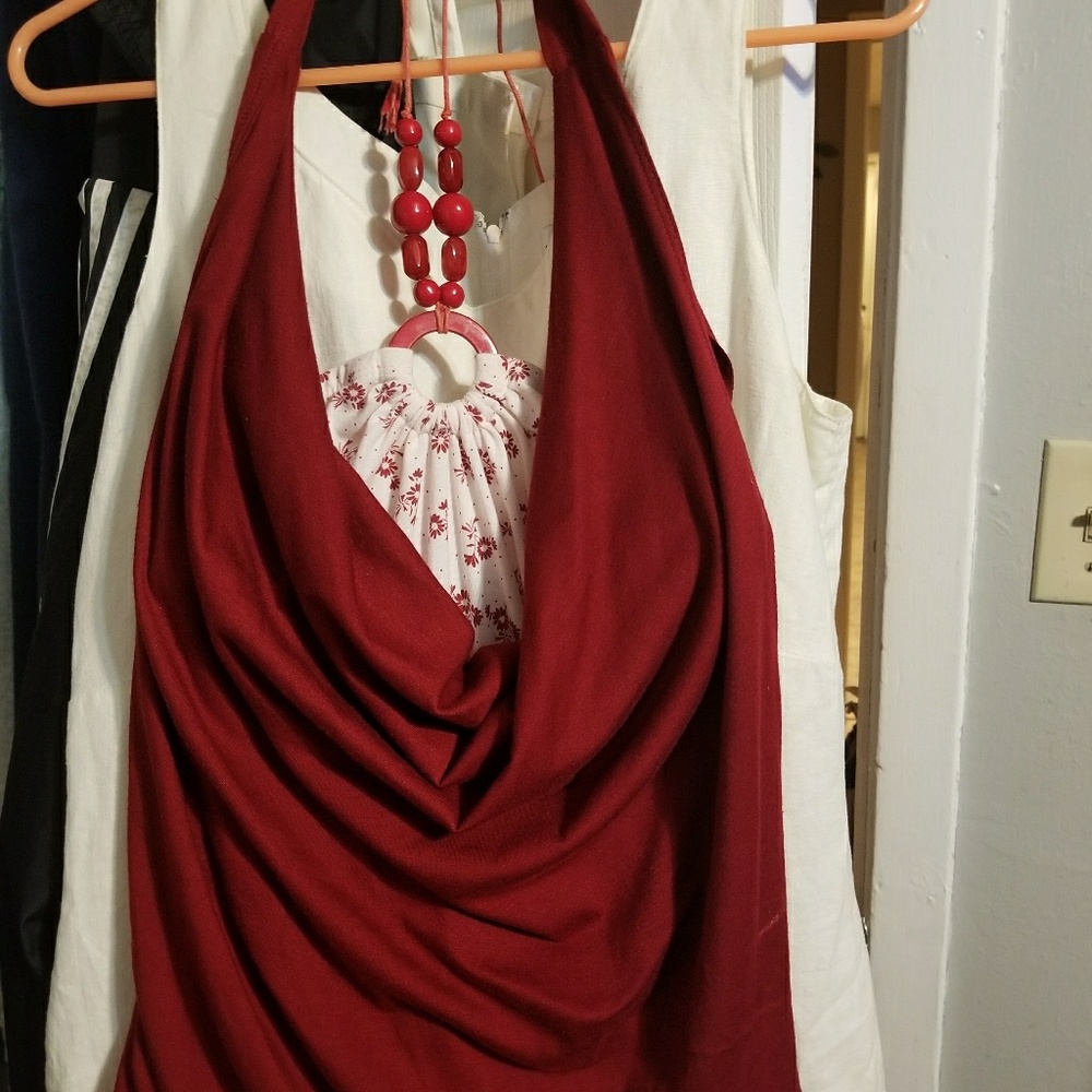 Layered tank top with beaded detail